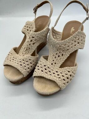 Woven Altar’d State women’s Slingback Wedge Sandals in Cream